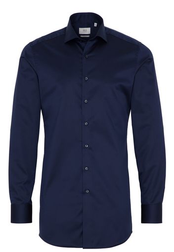 Eterna langarm hemd slim fit gentle shirt twill marine unifarben