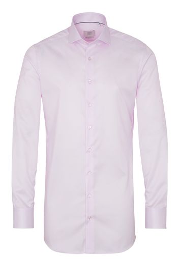 Eterna langarm hemd slim fit gentle shirt twill rosa unifarben