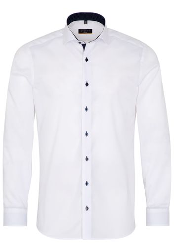 Eterna langarm hemd slim fit pinpoint weiss unifarben