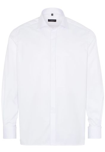 Eterna langarm hemd comfort fit cover shirt twill weiss unifarben