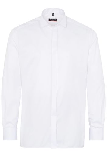 Eterna langarm hemd modern fit cover shirt twill weiss unifarben