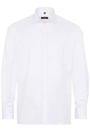 Eterna langarm hemd modern fit cover shirt twill weiss unifarben