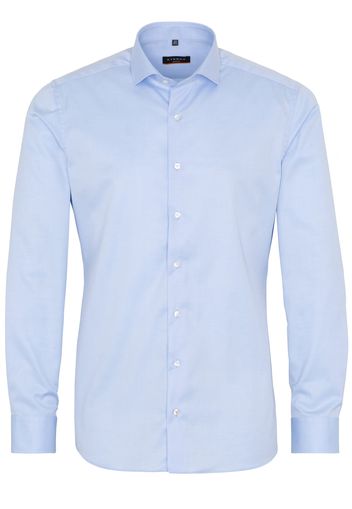 Eterna langarm hemd slim fit cover shirt twill hellblau unifarben