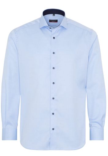 Eterna langarm hemd modern fit cover shirt twill hellblau unifarben