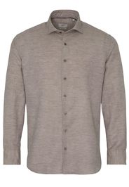 Eterna langarm hemd modern fit soft tailoring twill taupe unifarben