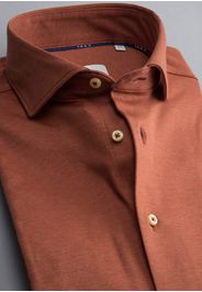 Eterna langarm hemd modern fit soft tailoring jersey orange unifarben