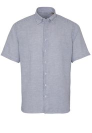 Eterna kurzarm hemd regular fit upcycling shirt leinen blau/weiss gestreift
