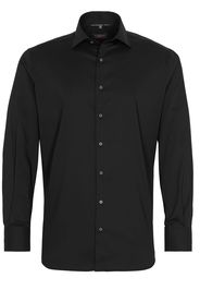 Eterna langarm hemd modern fit performance shirt stretch schwarz unifarben