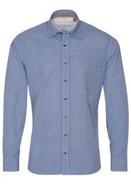 Eterna langarm hemd slim fit upcycling shirt popeline marine/hellblau bedruckt