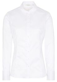 Eterna langarm bluse modern classic slim fit cover shirt twill weiss unifarben