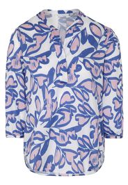 Eterna dreiviertelarm bluse modern classic satingewebe hellblau/weiss bedruckt