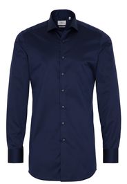 Eterna langarm hemd slim fit gentle shirt twill marine unifarben