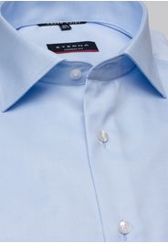 Eterna kurzarm hemd modern fit cover shirt twill hellblau unifarben