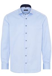 Eterna langarm hemd comfort fit cover shirt twill hellblau unifarben