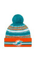 Miami Dolphins NFL Sideline Turquoise Bobble Beanie