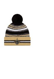 New Orleans Saints NFL Sideline Black Bobble Beanie