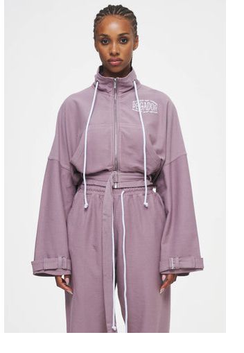 Ahead of Time Female Torvalla Oversized Rib Jacket Washed Future Violet