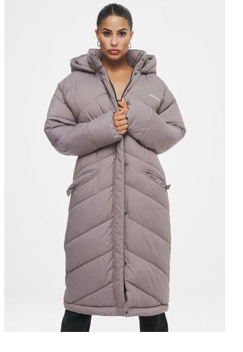 Ahead of Time Female Loha Oversized Puffer Coat Nickle