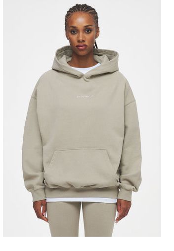 Ahead of Time Female Clarita Logo Oversized Hoodie Washed Almond