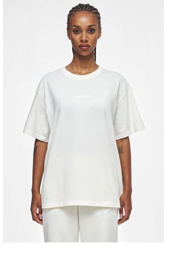 Ahead of Time Female Beverly Logo Oversized Tee Washed Pearl White