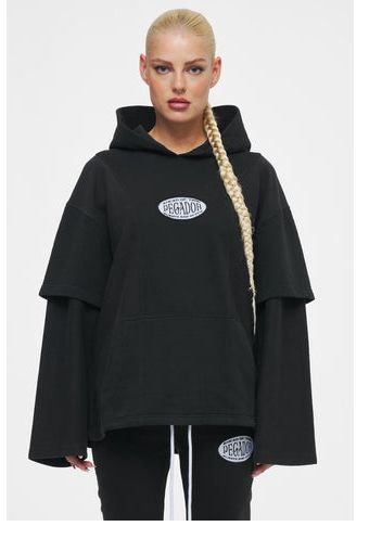 Ahead of Time Female Laholm Double Layered Oversized Hoodie Washed Black
