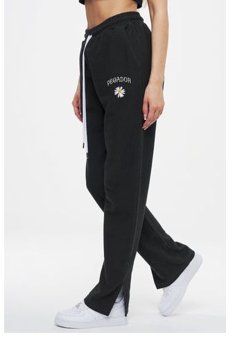 Ahead of Time Female Trosa Rib Straight Sweat Pants Washed Black