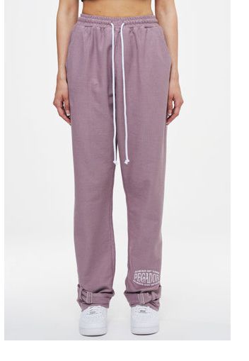 Ahead of Time Female Sanda Straight Rib Sweat Pants Washed Future Violet