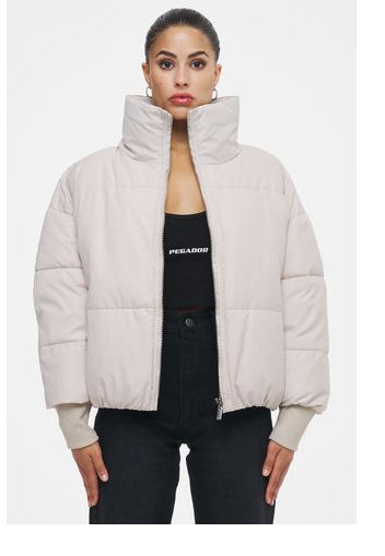 Ahead of Time Female Geneva Oversized Boxy Puffer Jacket Cream