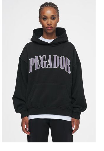 Ahead of Time Female Miami Oversized Hoodie Washed Black Future Violet