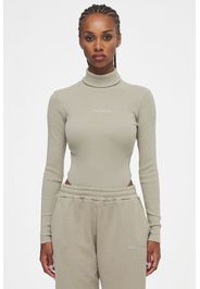 Ahead of Time Female Motala Ribbed Turtleneck Bodysuit Washed Almond