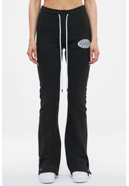 Ahead of Time Female Vallentuna Mixed Flared Sweat Pants Washed Black