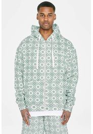 Atlantic Trace Men Mosaic Oversized Sweat Jacket Green