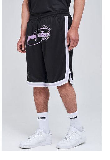 Modern Reality Men Official Team Shorts Black Purple Paste