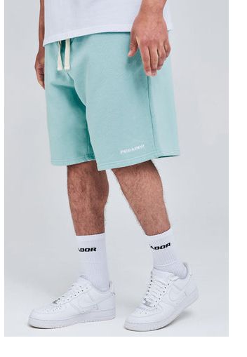 Modern Reality Men Logo Heavy Sweat Shorts Washed Turquoise