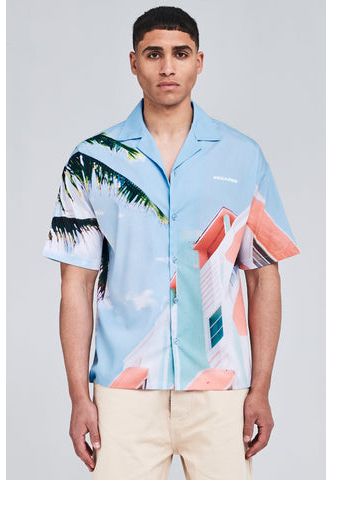 Modern Reality Men Barisco Summer Shirt Skyblue