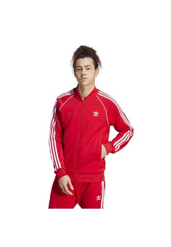 adidas Classic Zipper" - Gr. S Better Scarlet / White"