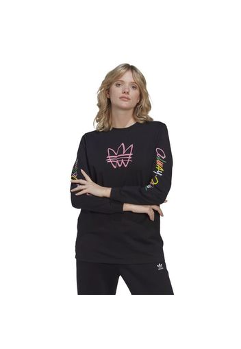 adidas Wmns Graphic Longsleeve" - Gr. 34 Black"