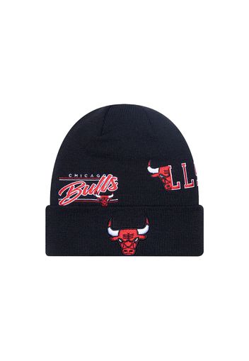 New Era Chicago Bulls Multi Patch Cuff Knit Beanie" Black"