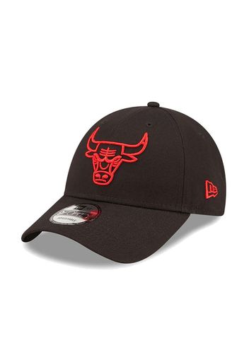 New Era Chicago Bulls 9Forty Cap" Black / Neon Outline Red"