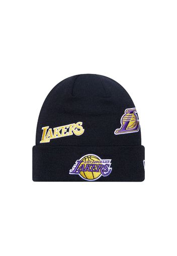 New Era LA Lakers Multi Patch Cuff Knit Beanie" Black"