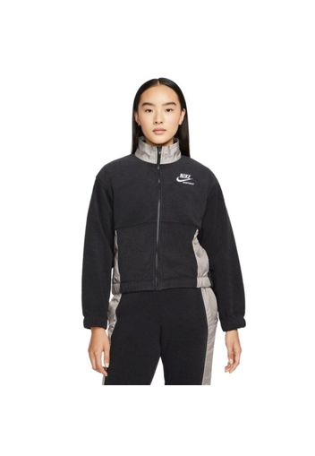 Nike Wmns Plush Jacket" - Gr. XS Black / Moon Fossil / White"