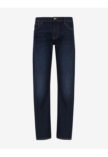 Armani Exchange Straight Fit Jeans Blau Baumwolle, Elastan