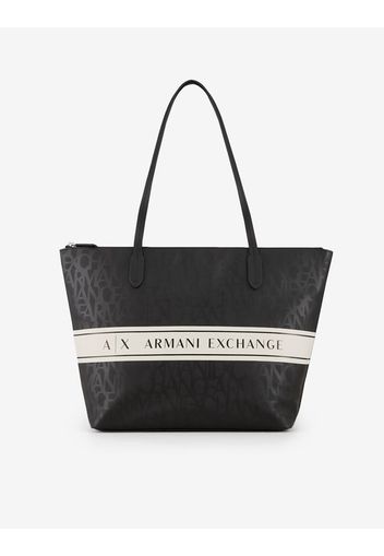 Armani Exchange Tote Bag Schwarz Polyester, Baumwolle