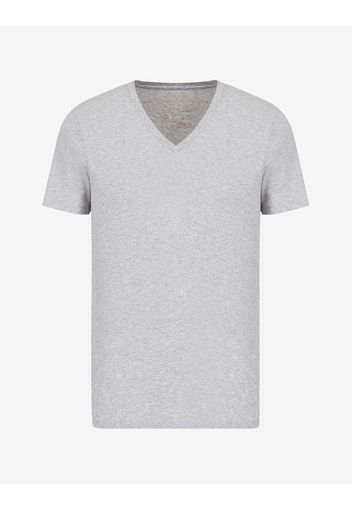 Armani Exchange Basic-T-Shirt Hellgrau Baumwolle