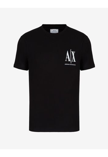 Armani Exchange Logo-T-Shirt Schwarz Baumwolle