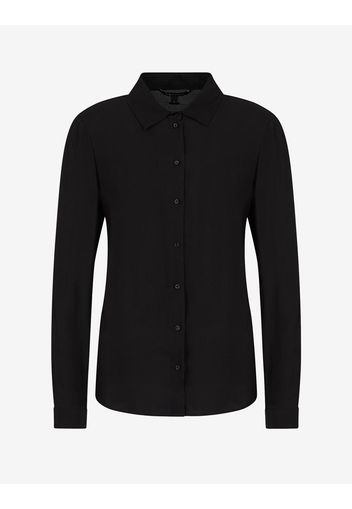 Armani Exchange Einfaches Hemd Schwarz Viskose