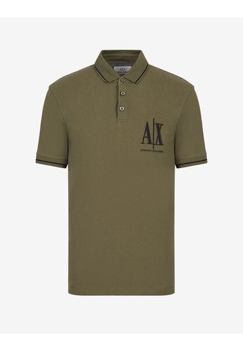 Armani Exchange Kurzärmeliges Poloshirt Grün Baumwolle