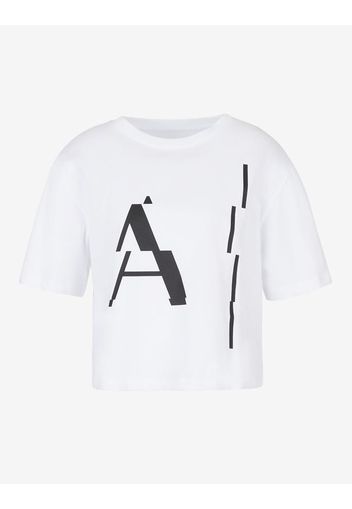 Armani Exchange Logo-T-Shirt Weiss Baumwolle