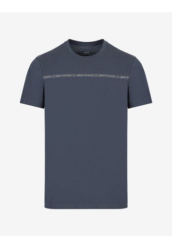 Armani Exchange Logo-T-Shirt Tintenblau Baumwolle