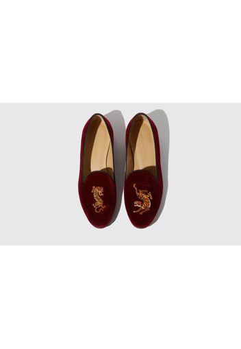 Mokassins & Flats Becky Burgundy Velvet Burgunderrot – Samt